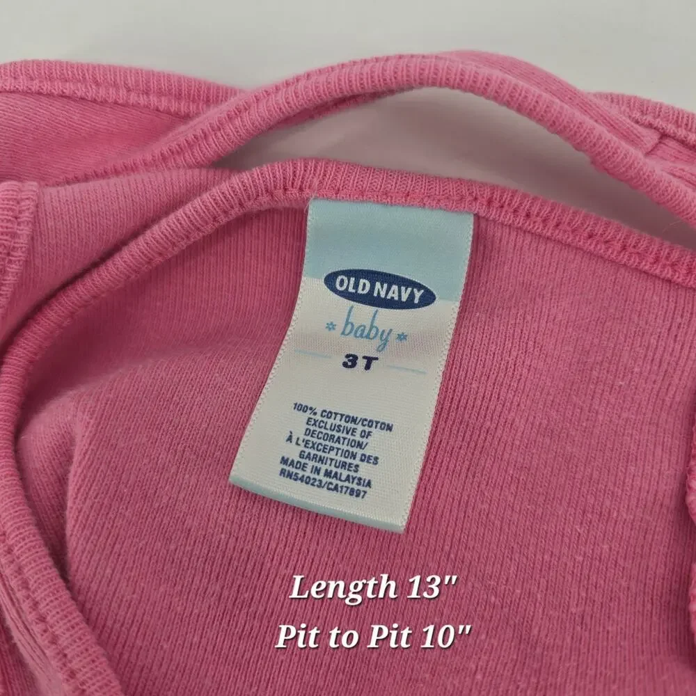 Old Navy Baby‎ 3T Pink Hibiscus Logo Tank Top – Y2K Retro Vibes